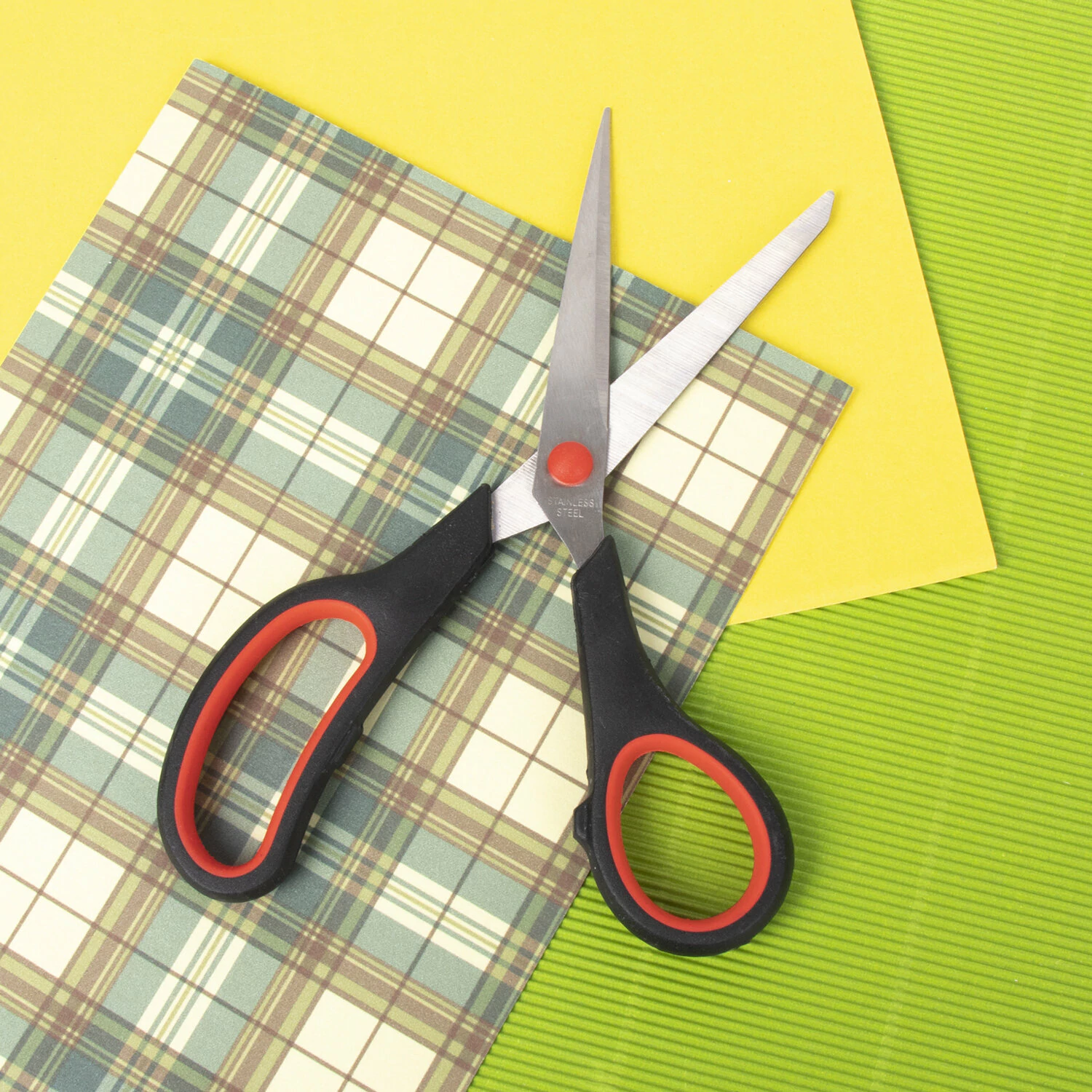 Ножницы с прорезиненными ручками STAFF EVERYDAY 195 мм, чехол